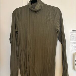 Olive green turtleneck top